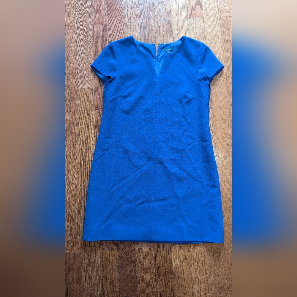 J Crew cobalt blue sheath midi dress, v neck, size 10